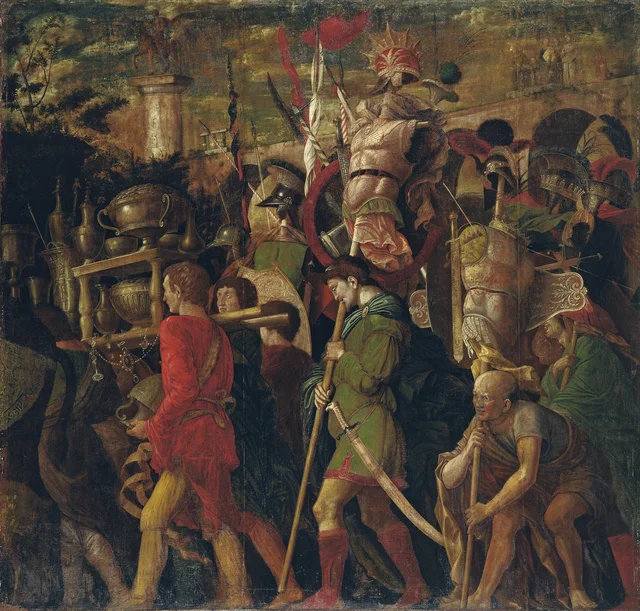 Die Triumphe Cäsars: 6. Die Rüstungsträger