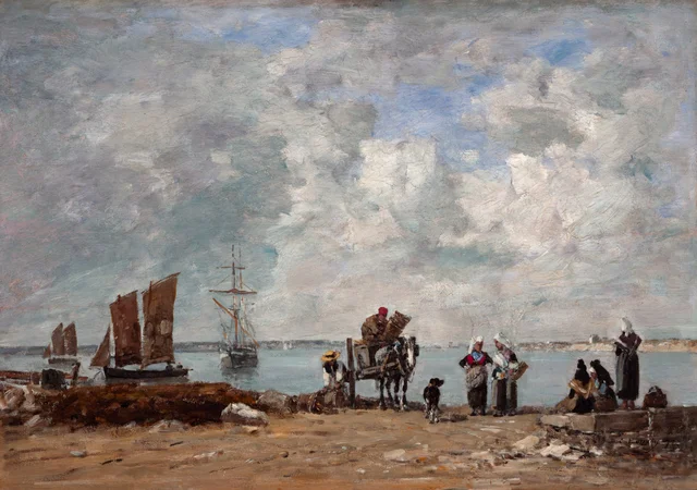 Mogli di pescatori in riva al mare