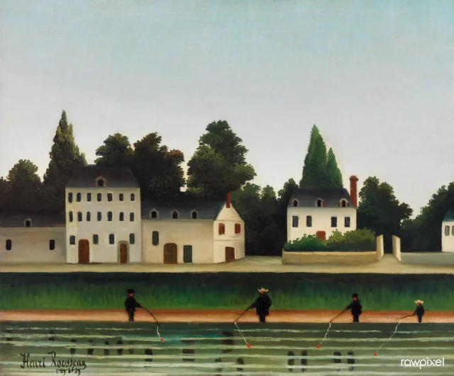 Landscape and Four Fisherman