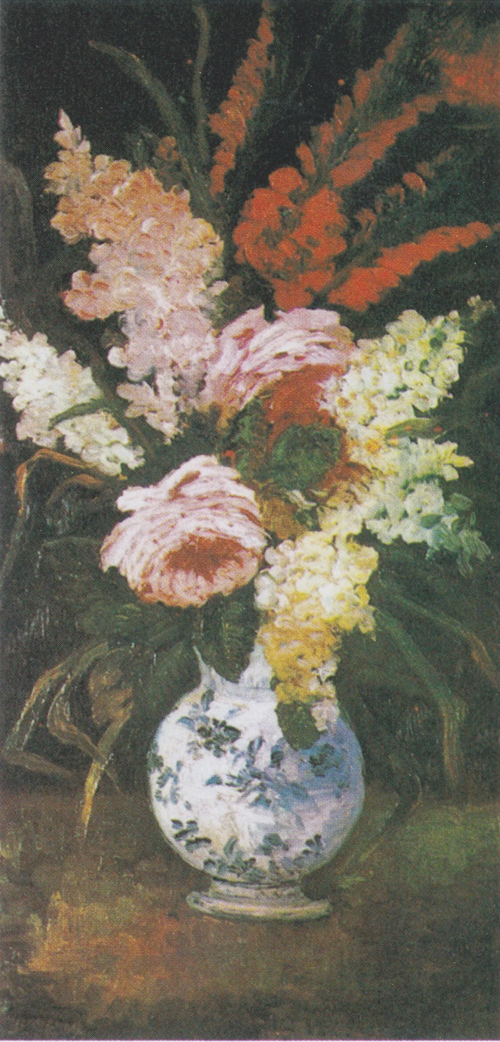 Vase avec glaïeuls et lilas