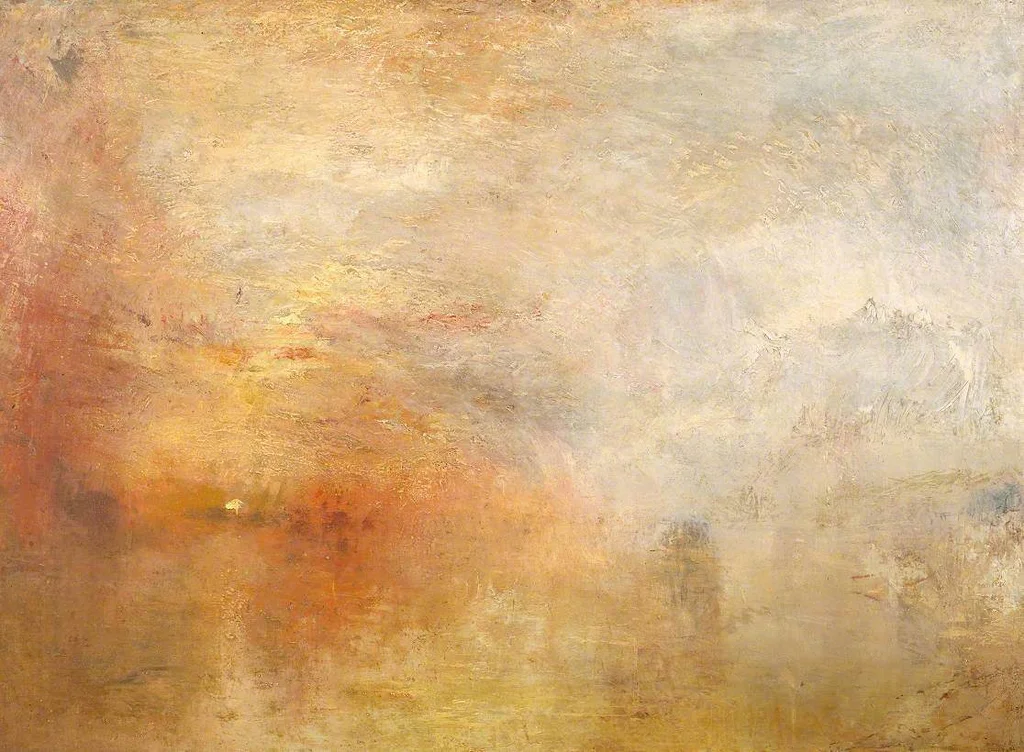 Soleil couchant sur un lac