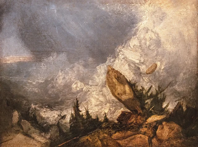 The Fall of an Avalanche in the Grisons