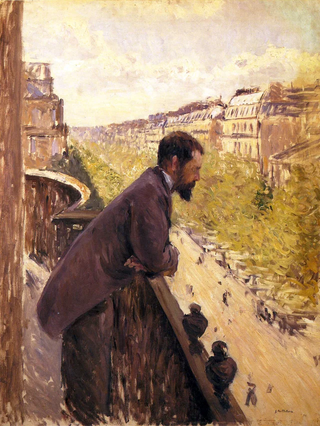 Mann auf dem Balkon