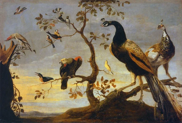 Aves en las ramas