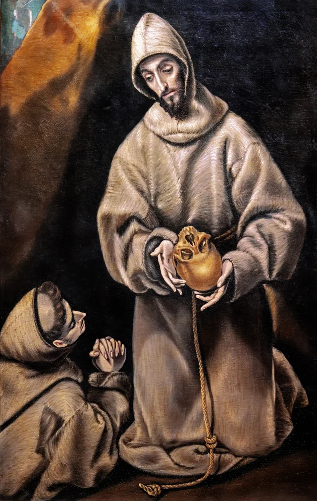 Saint François d'Assise et frère Léon méditant sur la mort