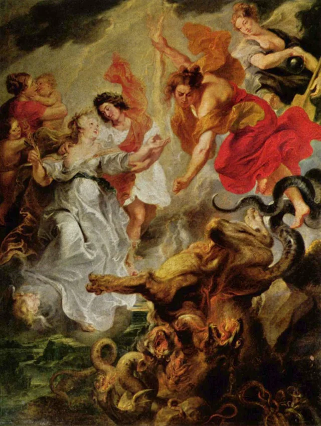 The final reconciliation between Maria de' Medici and her son, Louis XIII of France, 1622-1625