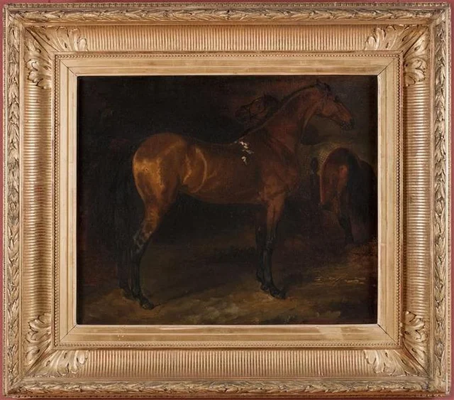 Spanish horse in a stable