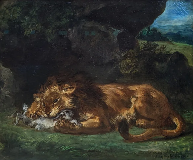 Lion Devouring a Rabbit