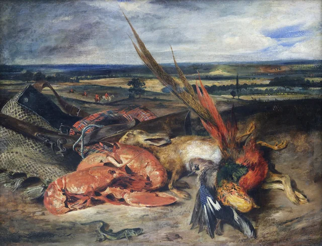 Still Life with Lobster and Hunting and Fishing Trophies