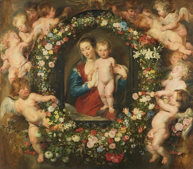 Madonna in a Garland of Flowers