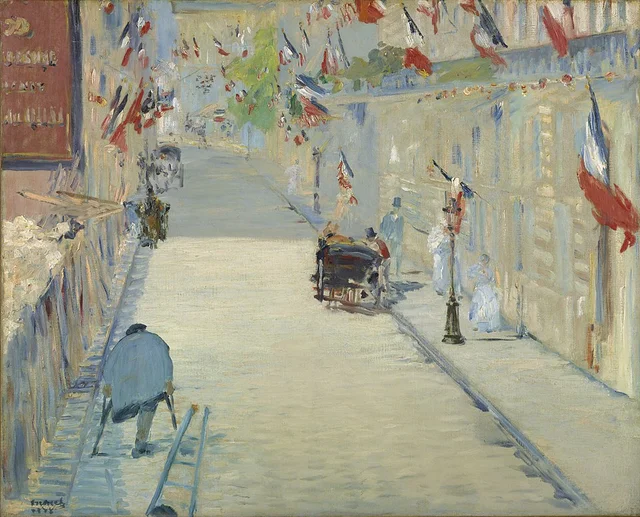 La rue Mosnier imbandierata