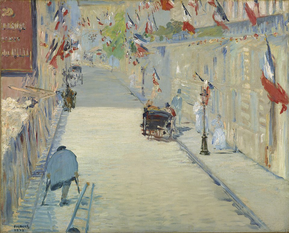 La rue Mosnier imbandierata