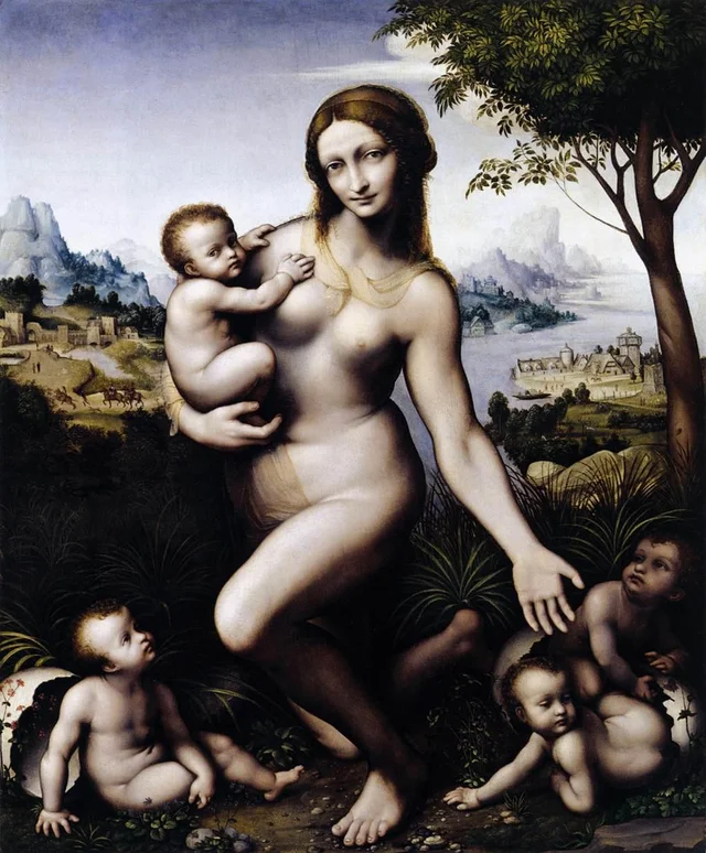 Leda with her children