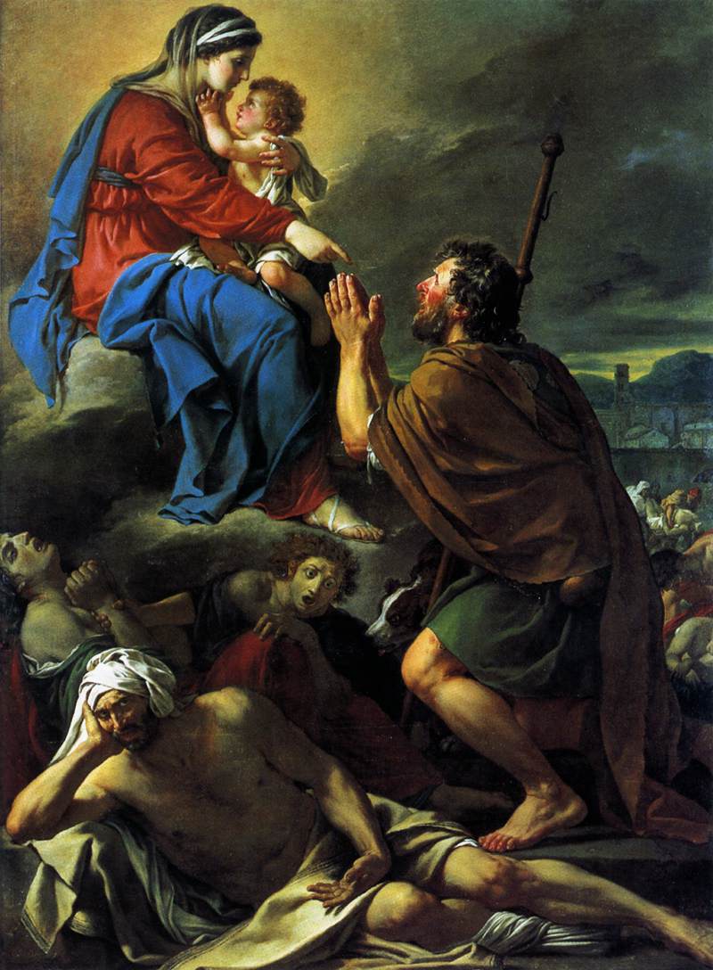 San Roque intercediendo ante la Virgen