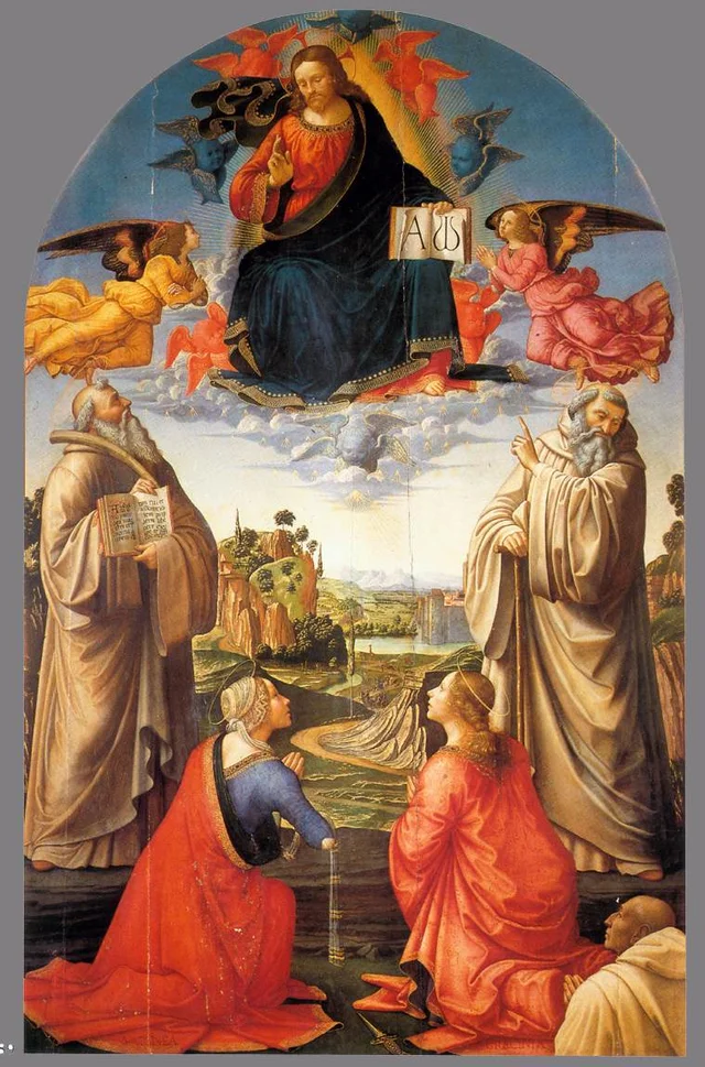 Le Christ au ciel avec quatre saints et un donateur