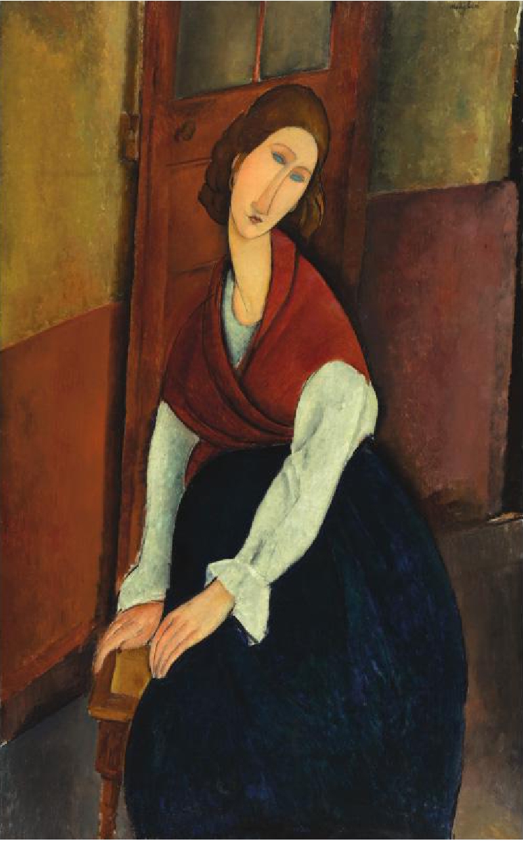 Jeanne Hébuterne con lo scialle rosso