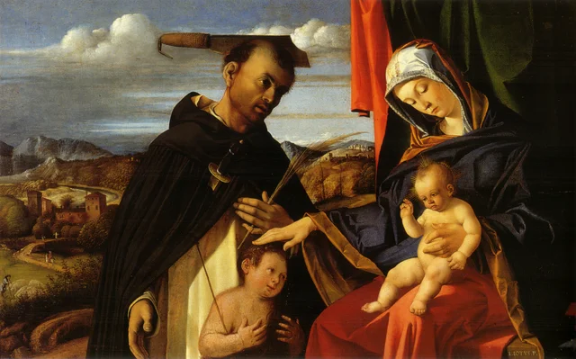 Madonna and Child with the Young St John the Baptist and St Peter Martyr