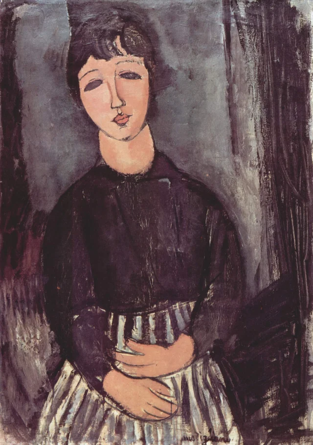 Portrait d'une jeune fille attendant