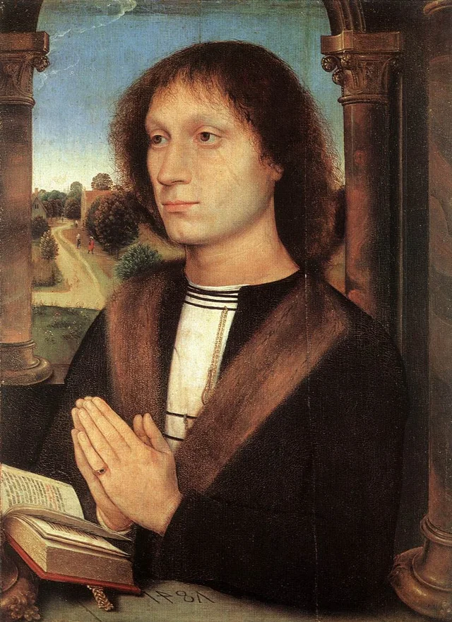 Benedetto Portinari triptych: Right wing, Portrait of a Praying Man