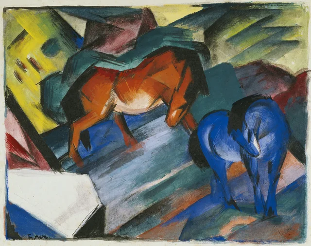 Red and Blue Horses