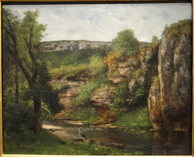 Paysage avec pêcheur