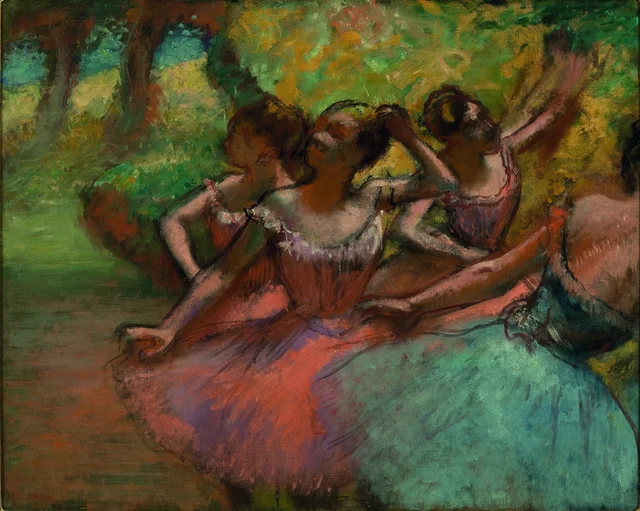 Cuatro bailarinas en escena