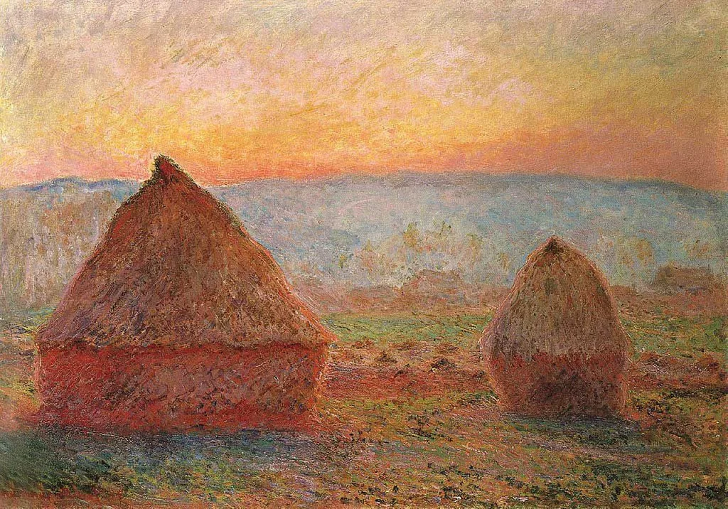 Covoni a Giverny, sole della sera