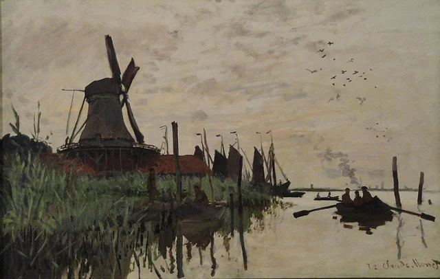 Windmill and Boats near Zaandam