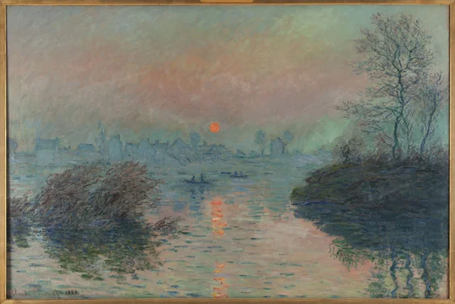Sunset on the Seine at Lavacourt, in winter