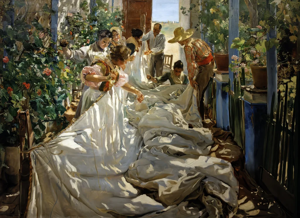 Sewing the sail