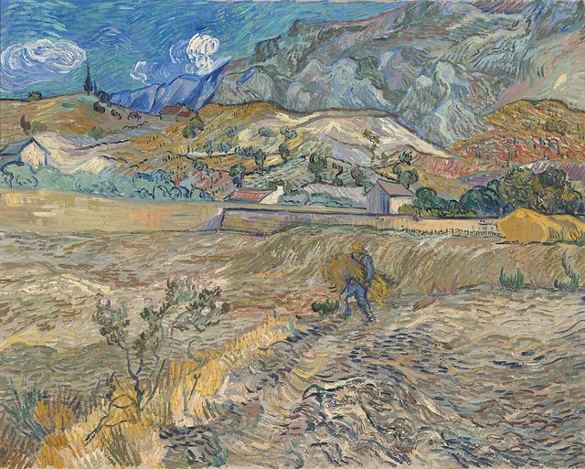 Umzäuntes Feld mit Bauer