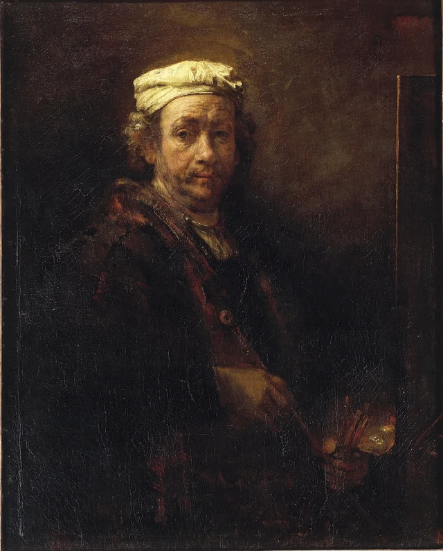 Self-portrait with easel