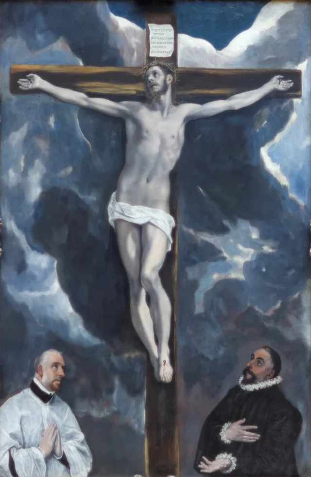 Le Christ en croix adoré par des donateurs