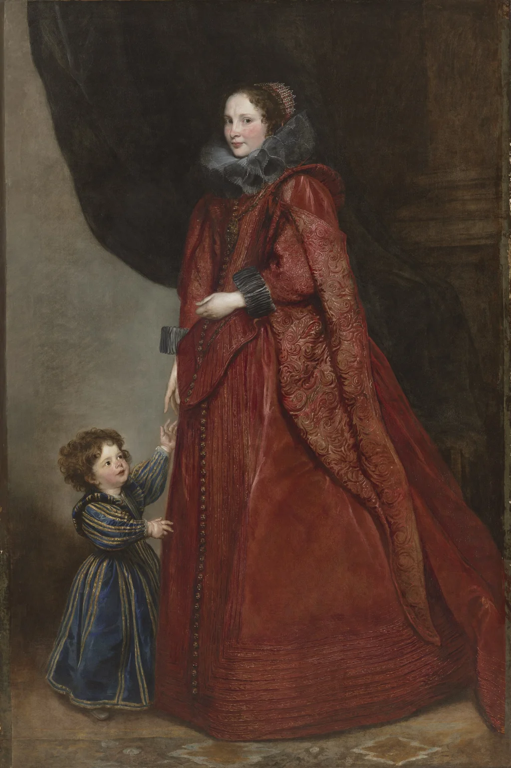 Dama genovesa con su hijo
