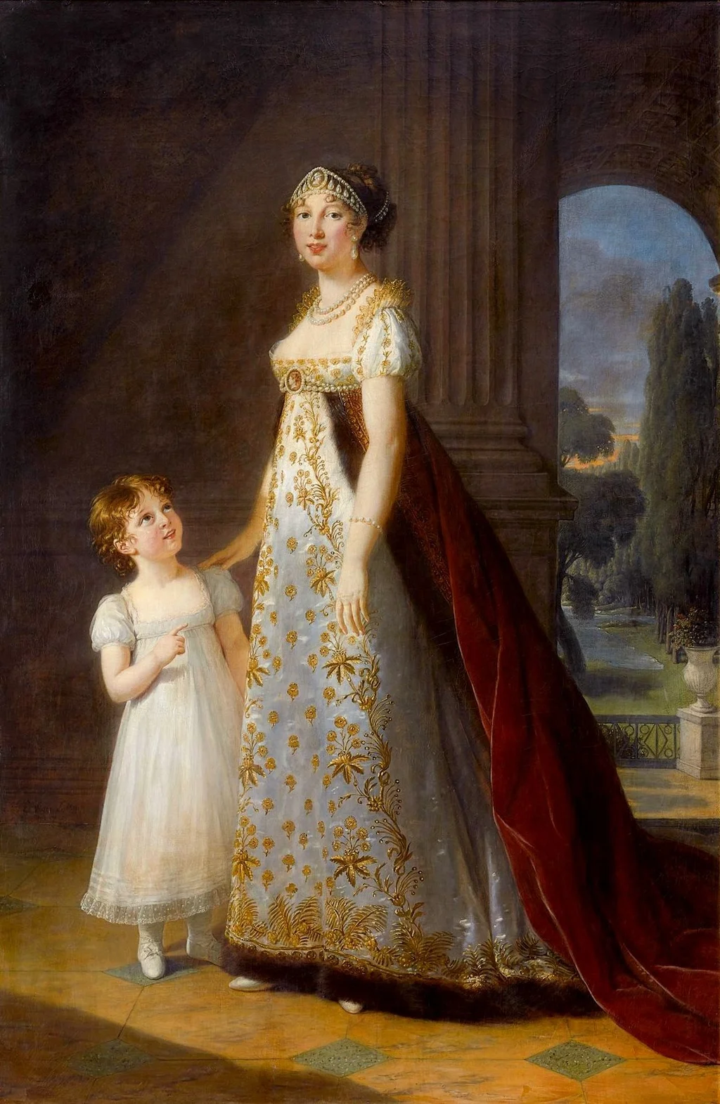 Carolina Murat con su hija Letizia