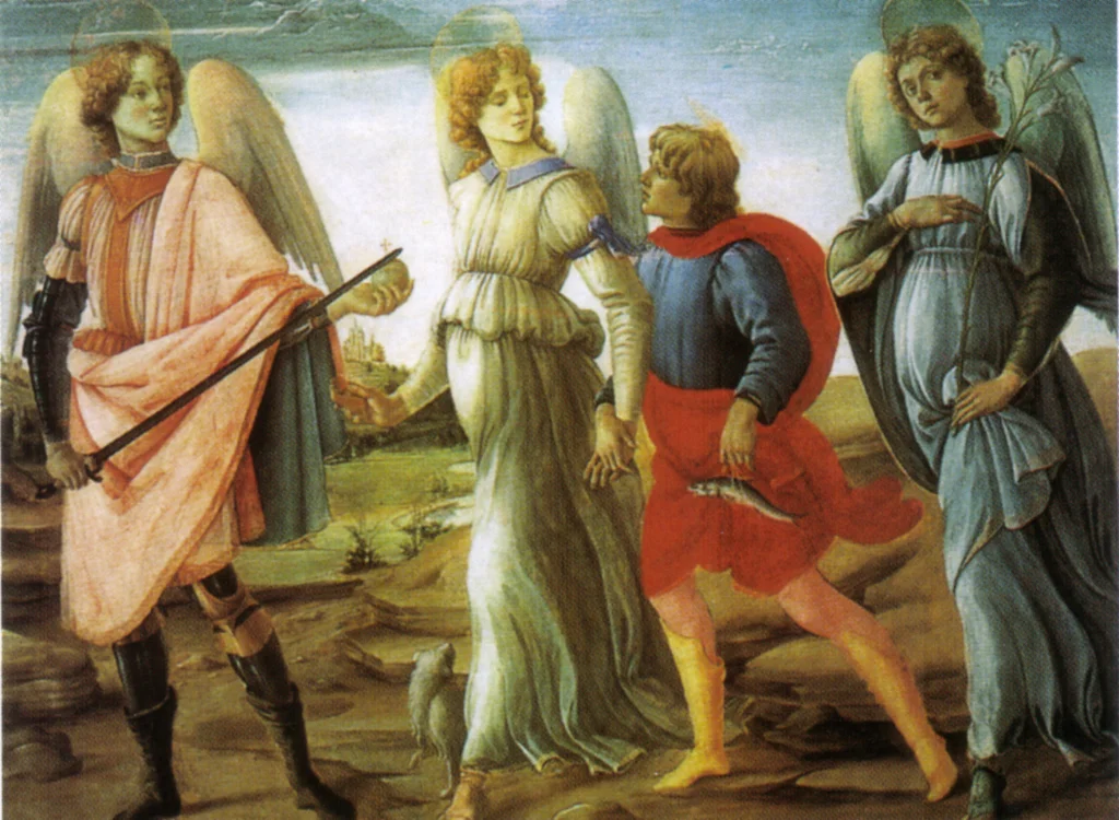 Trois anges et le jeune Tobie