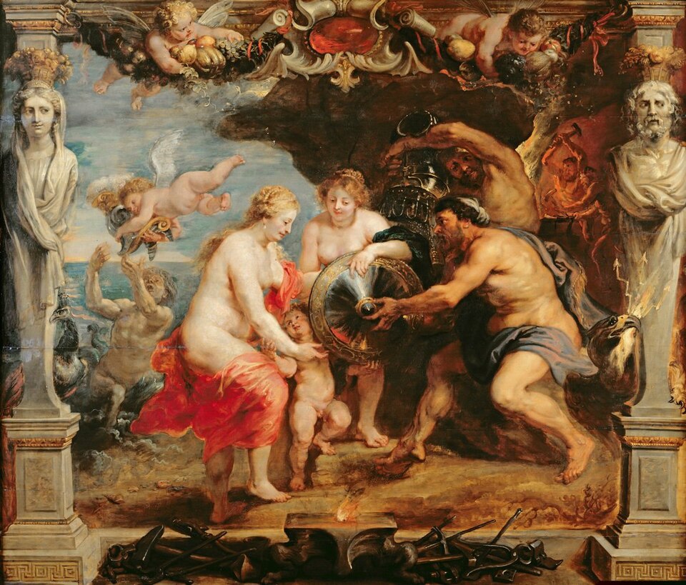 Teti che riceve da Efesto le armi per Achille, 1630-1635