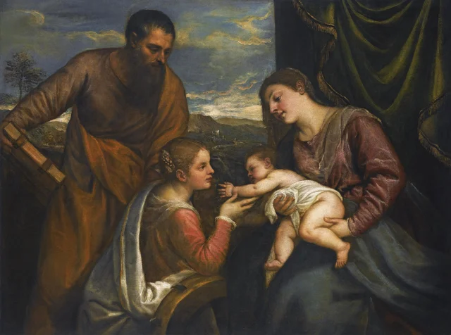 Madonna mit Kind und den Heiligen Lukas und Katharina von Alexandrien