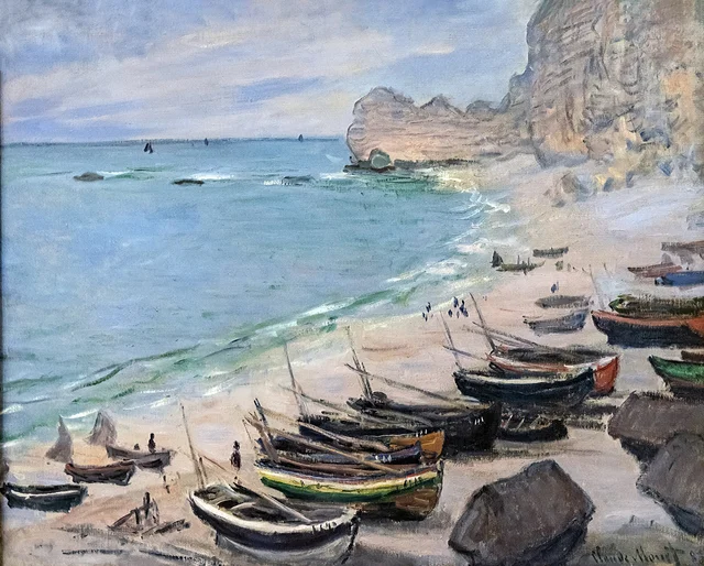 Boats on the beach at Etretat