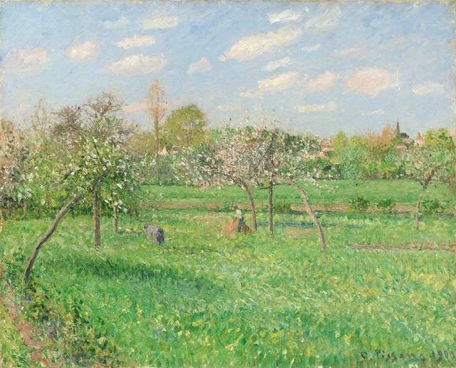 Primavera, mañana, nublado, Éragny