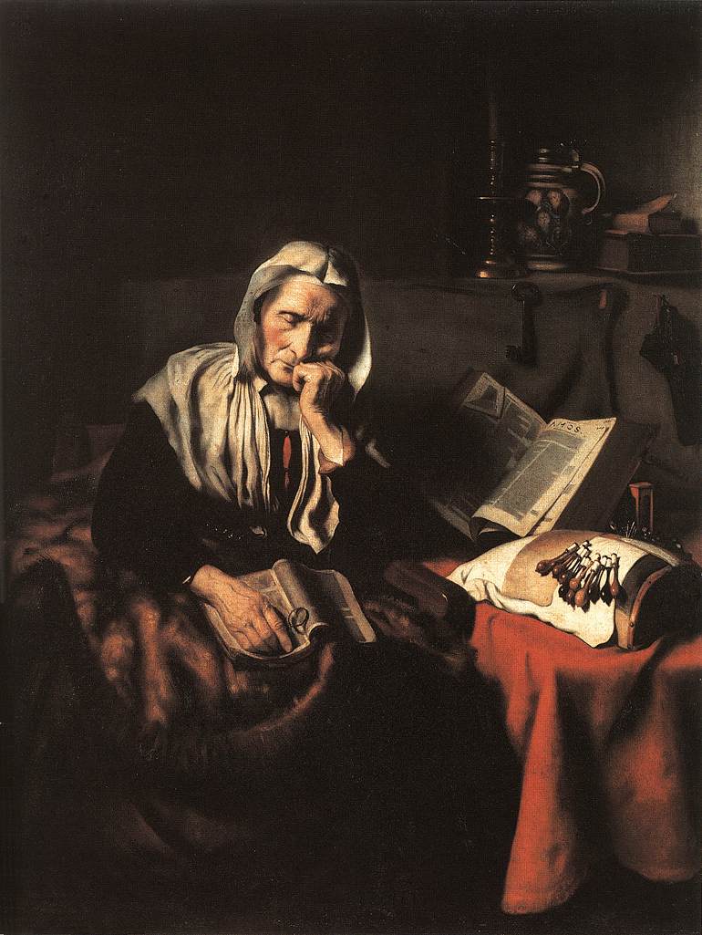 Schlummernde alte Frau