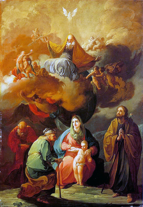 The Holy Family with Saint Joachim and Saint Anne Before the Eternal Glory