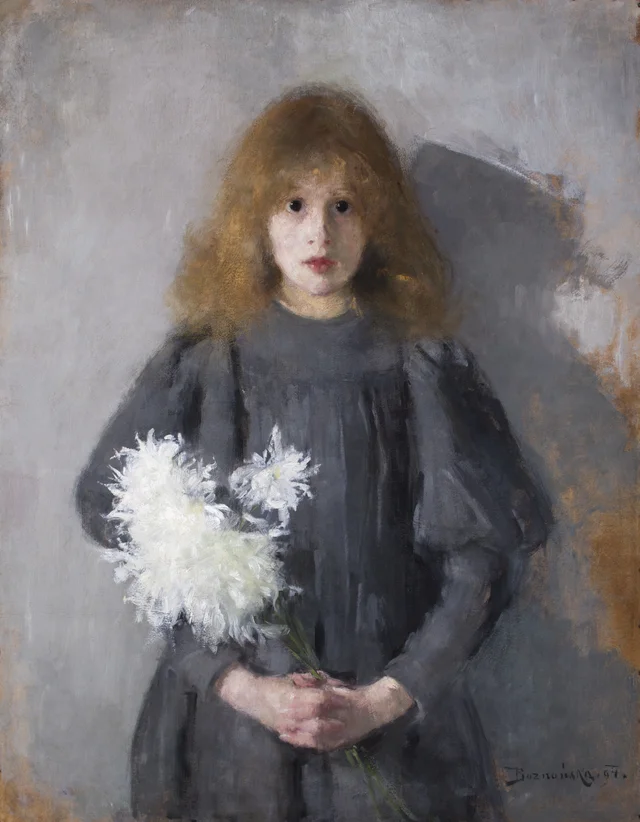 Mädchen mit Chrysanthemen