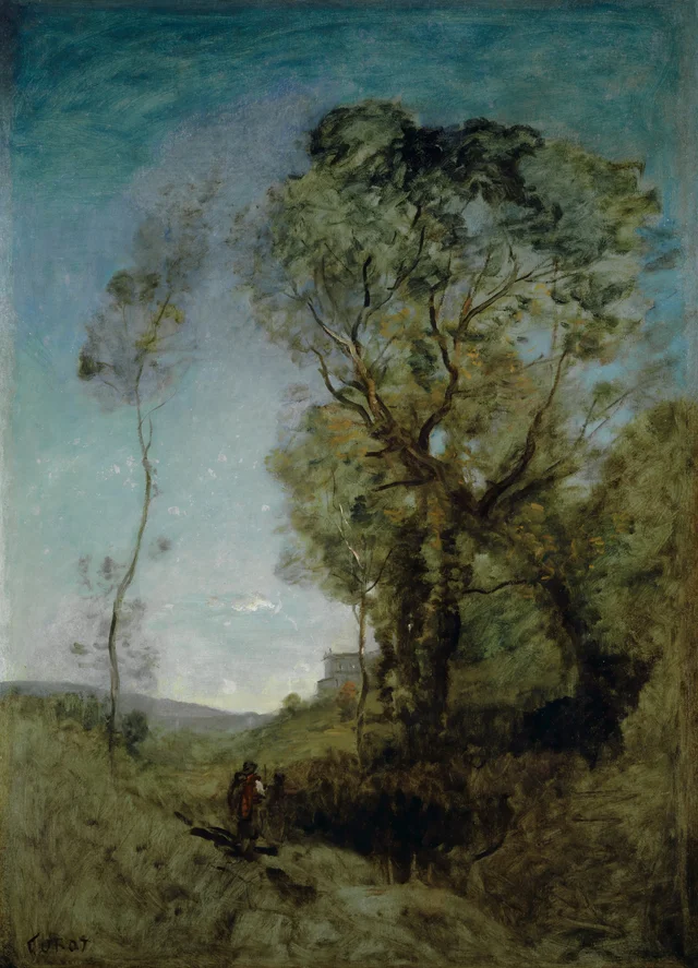 Villa italiana dietro i pini