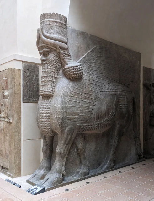 Human-headed winged bull (lamassu) from the palace of Sargon II at Khorsabad