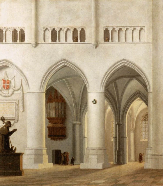 View of the Choir of the Church of Saint Bavo in Haarlem with the Imaginary Tomb of a Bishop