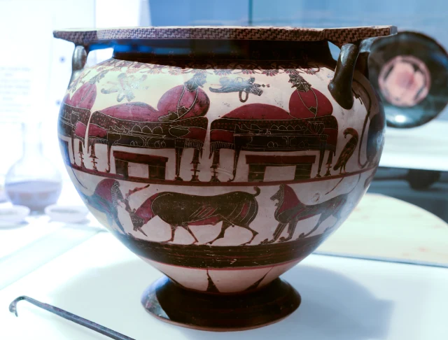 Corinthian Column-Krater with a Banquet and a Procession
