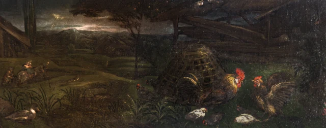 Landscape with farmyard animals