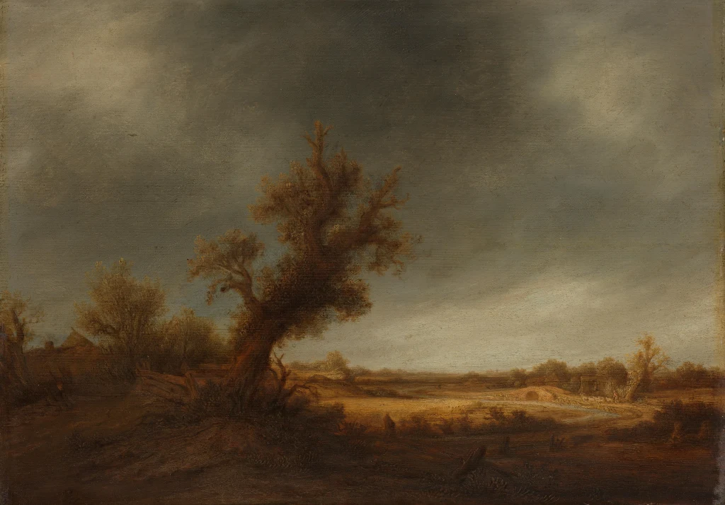 Paesaggio con una vecchia quercia