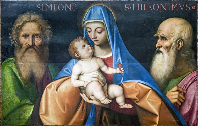 Virgen con el Niño, san Simeón y san Jerónimo